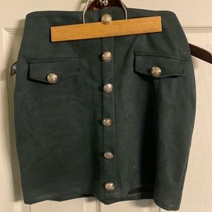 Dark green mini skirt